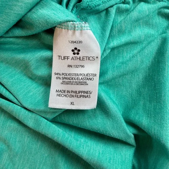 Tuff Athletics Women’s Teal Short Sleeve Athletic Top XL Keyhole Back - Picture 4 of 6